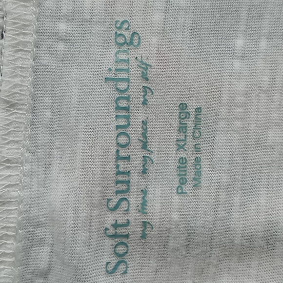 Soft Surroundings White Tunic With Lace Panel 3/4 Roll Tab Sleeve Size Petite XL - Picture 11 of 15